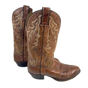 Vintage Justins Brown Leather Cowboy Boots: Men's 9.5D